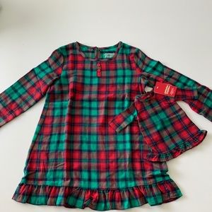 Plaid Flannel Nightgown Pajamas Matching Doll Gown
